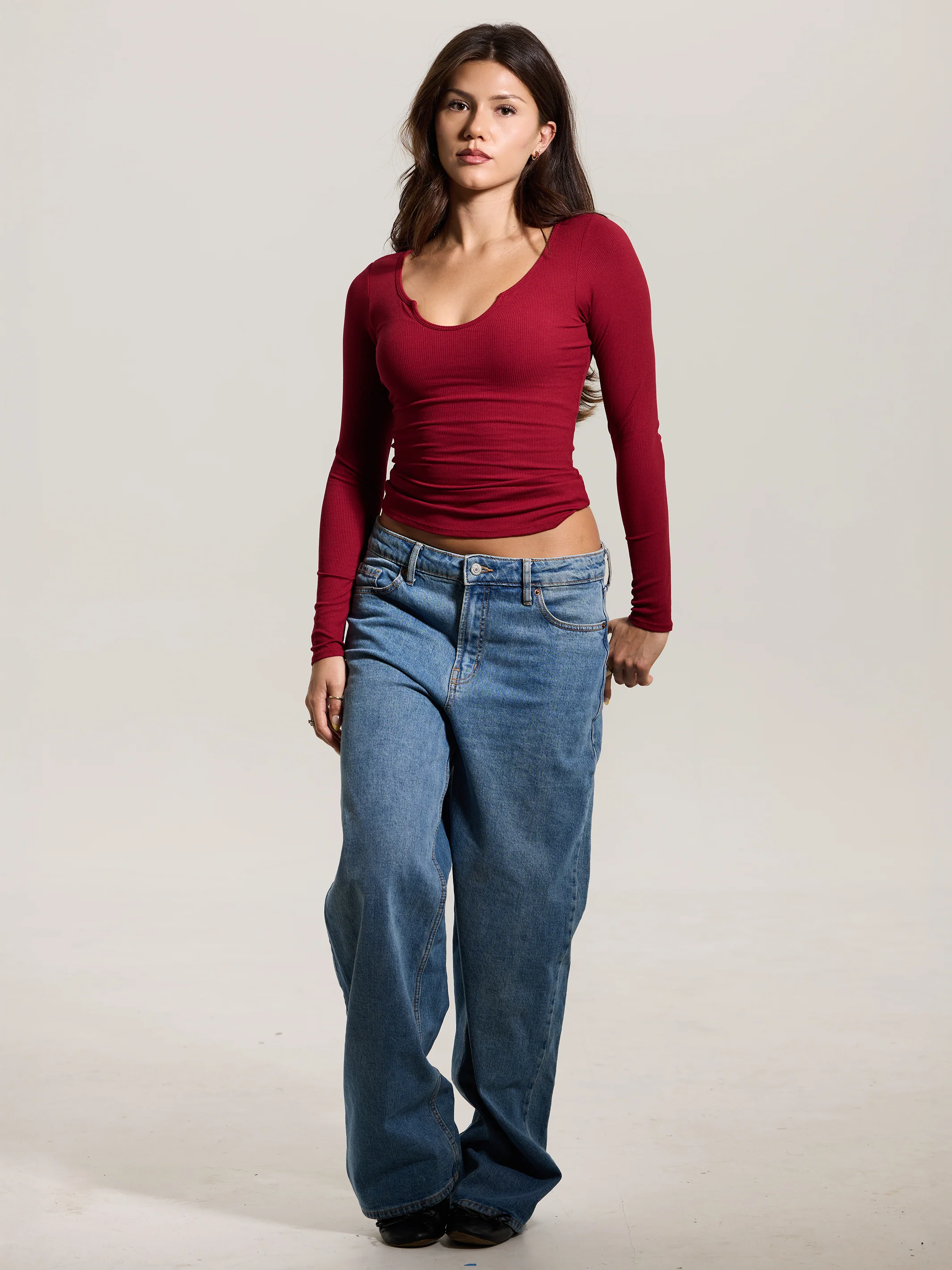 Braless Ribbed U-Shape Long Sleeve - Image 32