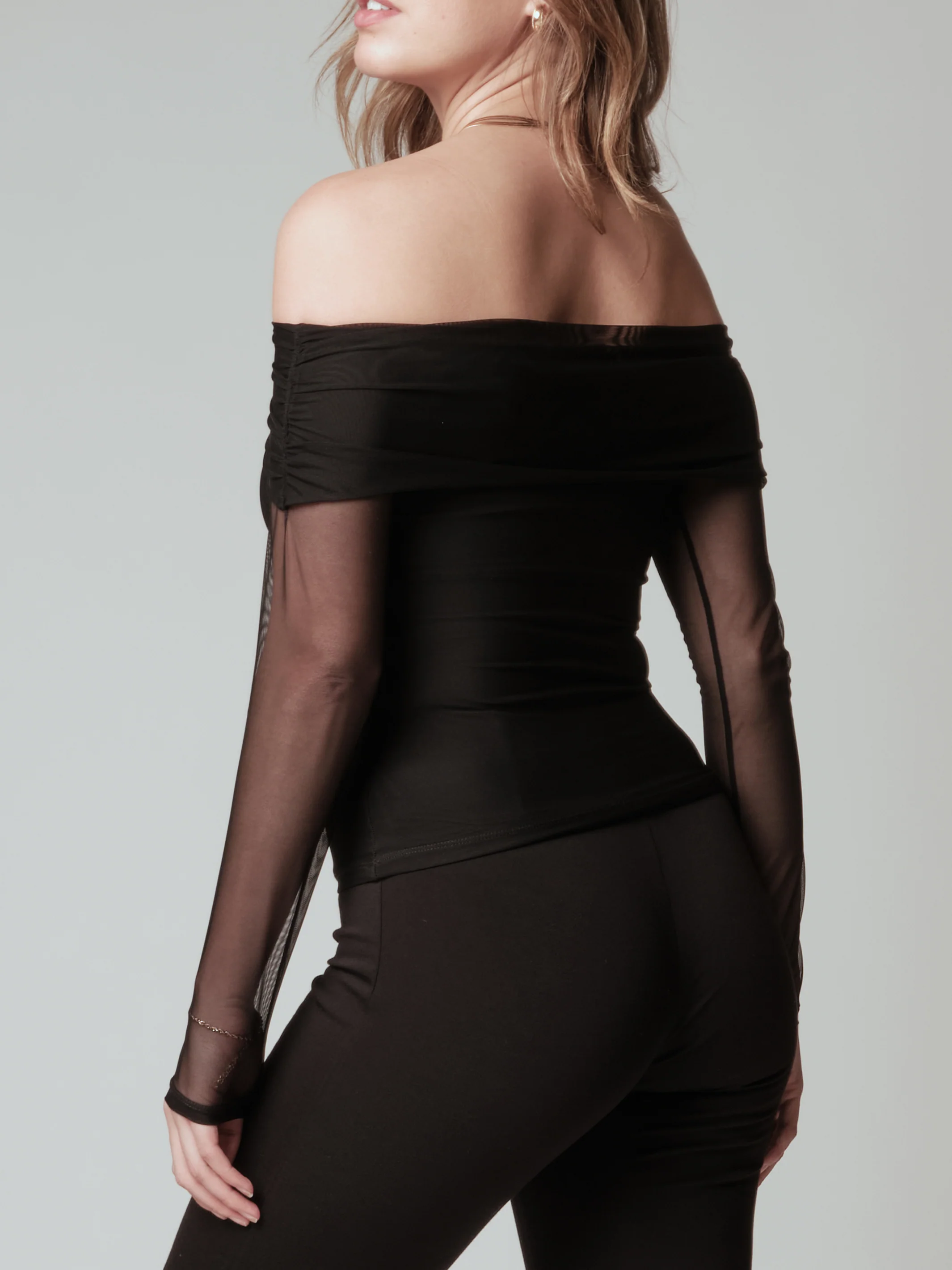 Mesh Fold Over Long Sleeve - Image 3