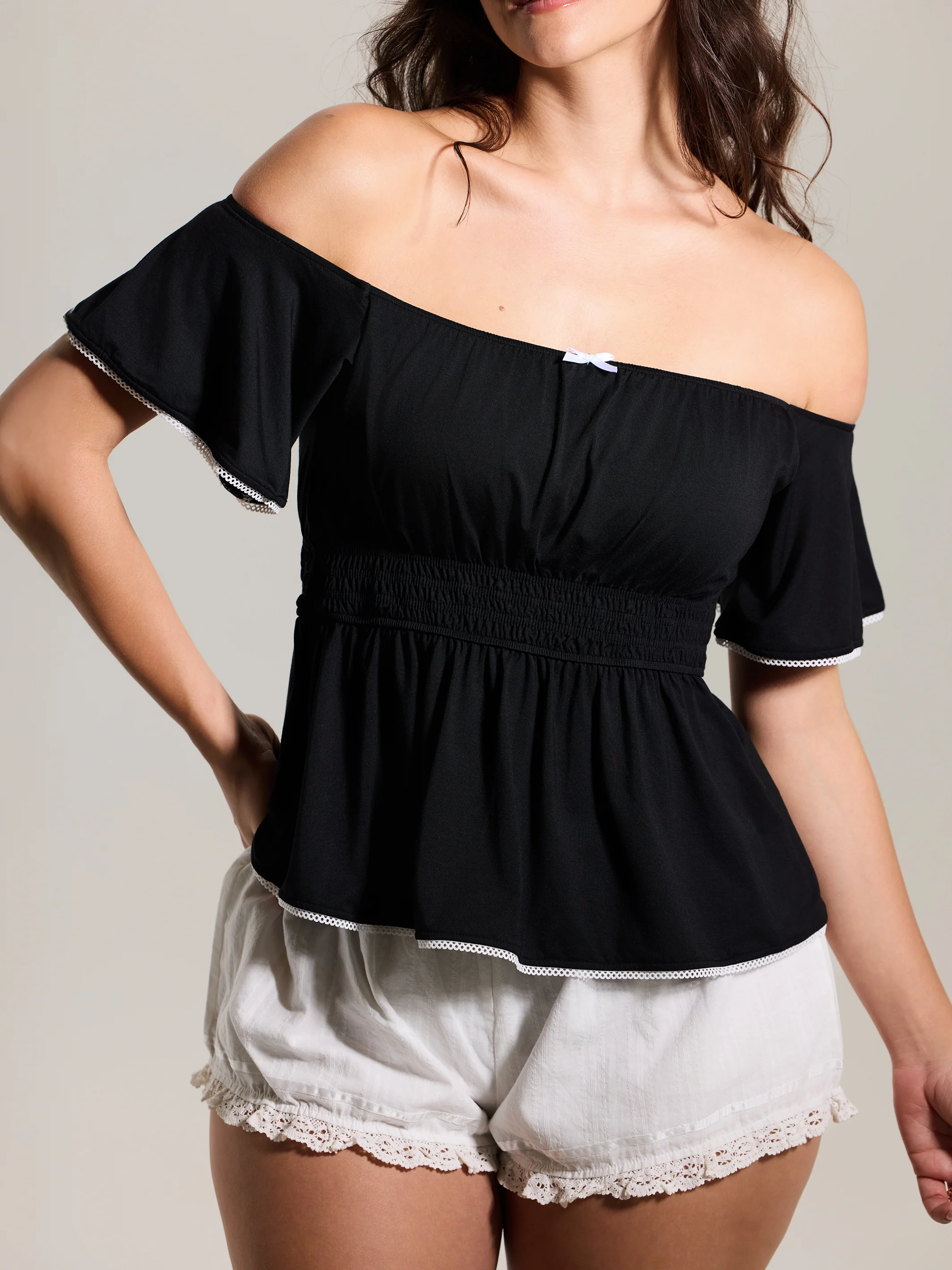Off The Shoulder Flutter Sleeve - Image 16