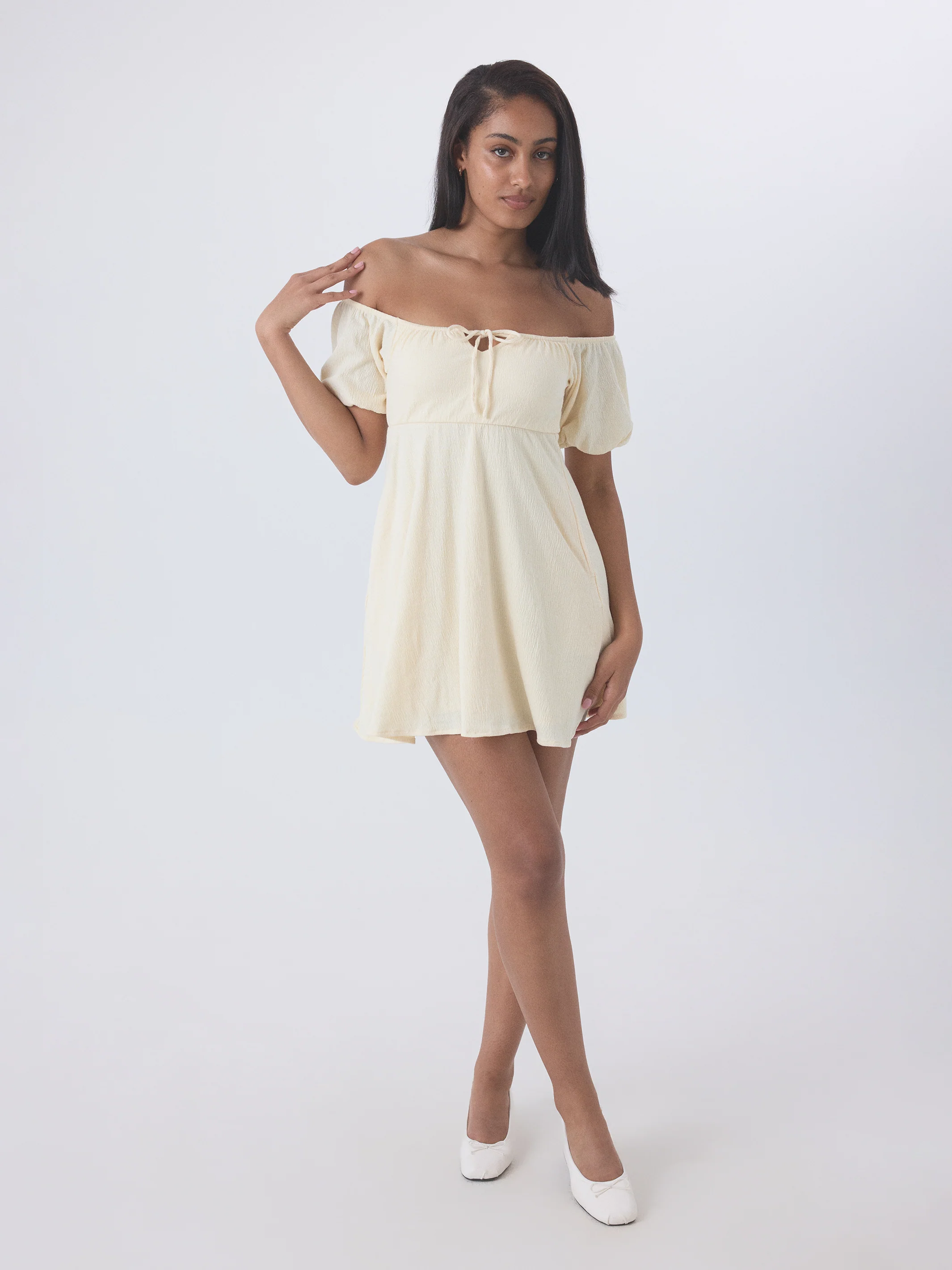 Off The Shoulder Milkmaid Mini Dress - Image 7