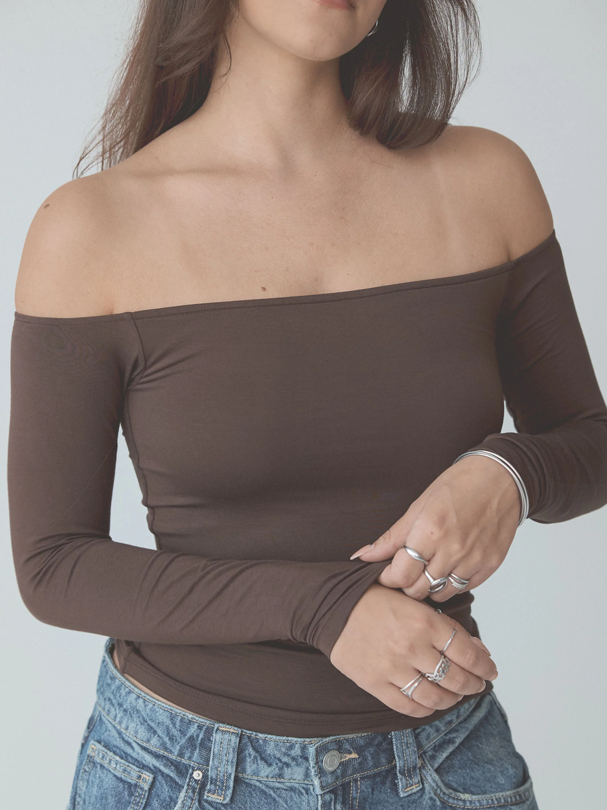 Off The Shoulder Braless Long Sleeve - Image 19