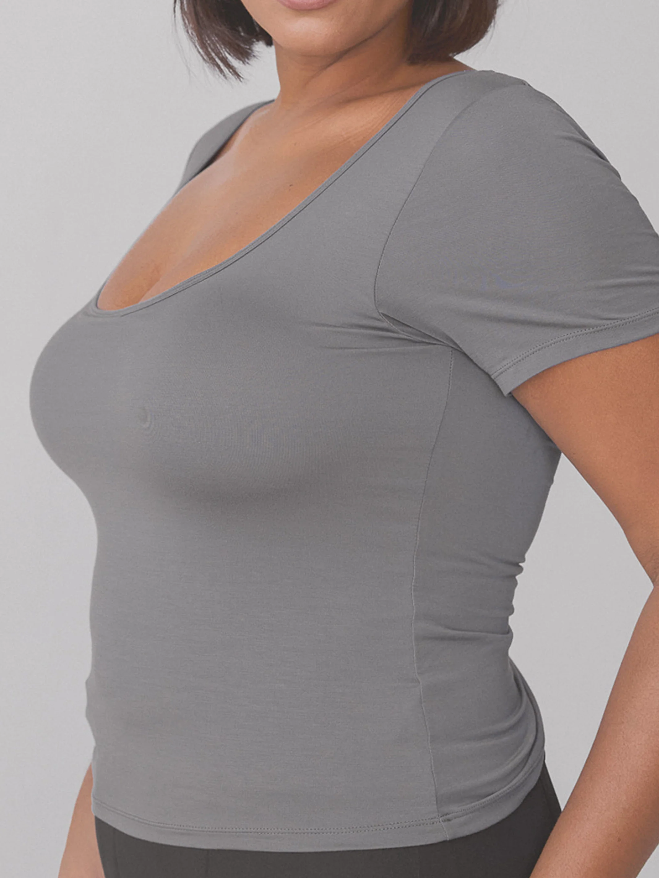 Scoop Neck Braless Short Sleeve - Image 9